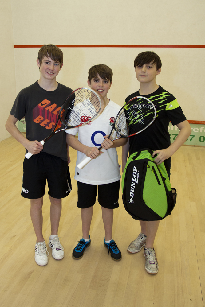 Under 15 finalists, with prizes donated by Dunlop