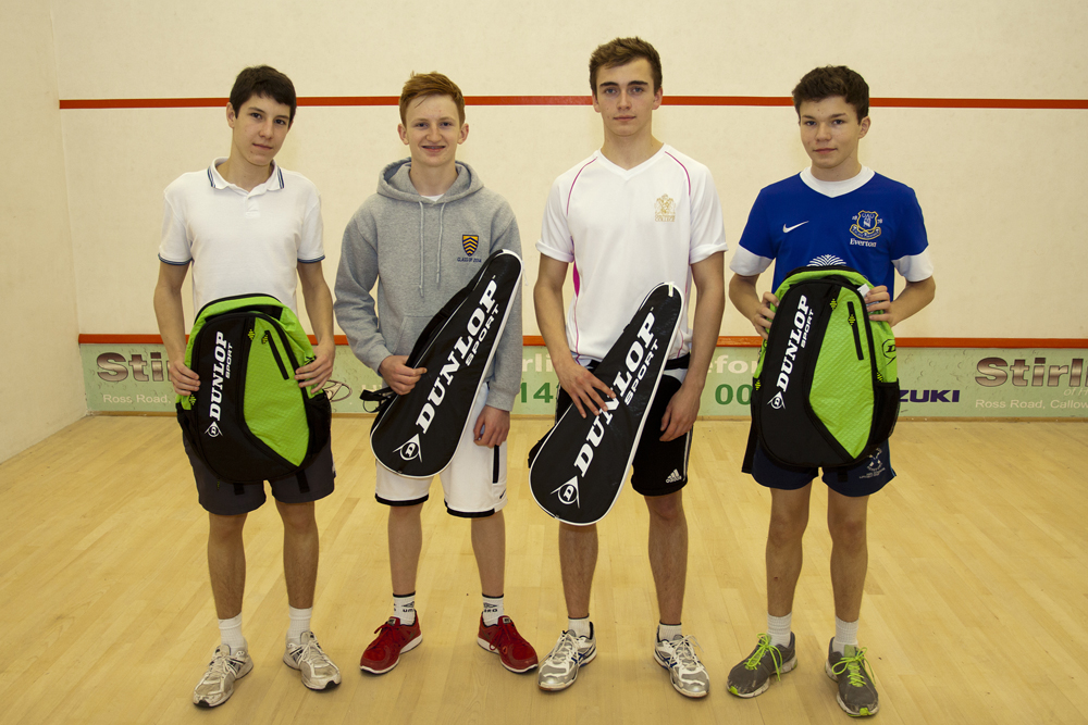 Under 17 finalists, with prizes donated by Dunlop